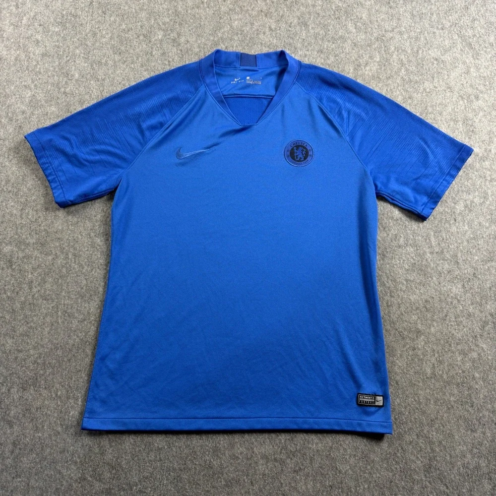 Nike Chelsea FC Dri-FIT Training Jersey Mens Blue Soccer Shirt Short Sleeve